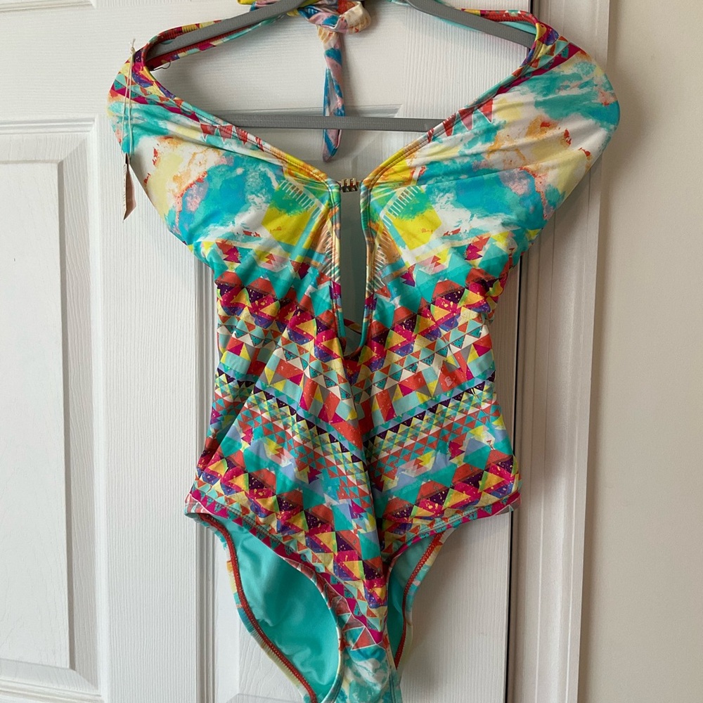 Colorful Geometric Women Swim One Piece